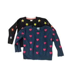 Gap kids size 2T heart and star sweater bundle. Star- dark blue, heart- blue